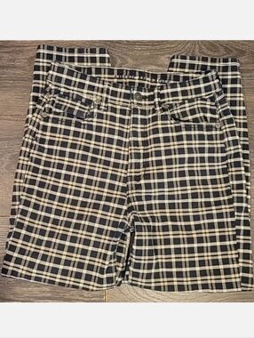 ❤️ AMERICAN EAGLE MOM JEANS- TWILL PLAID, HIGH RISE, 4 EXTRA SHORT (27 X-SHORT)